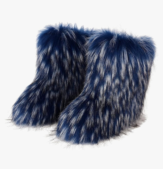 FAUX FUR BOOTS FUZZY FLUFFY FURRY