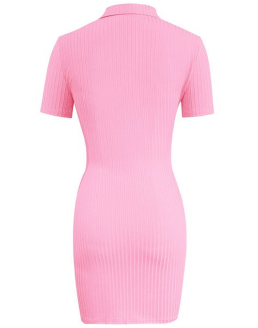 V-NECK BODYCON T-SHIRT DRESS