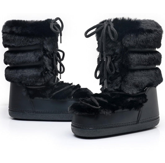FURRY FAUX FUR BOOTS FOR WOMEN