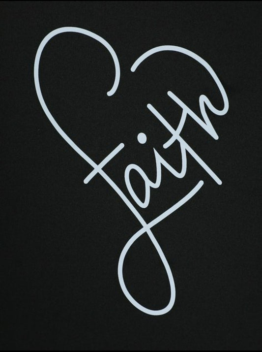 LEISURE HEART BLACK T-SHIRT