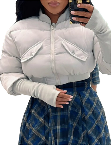 LANTERN SLEEVE POCKET DESIGN PARKA JACKET