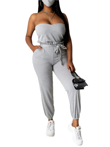 BANDAGES DESIGN SOLID COLOR JUMPSUIT