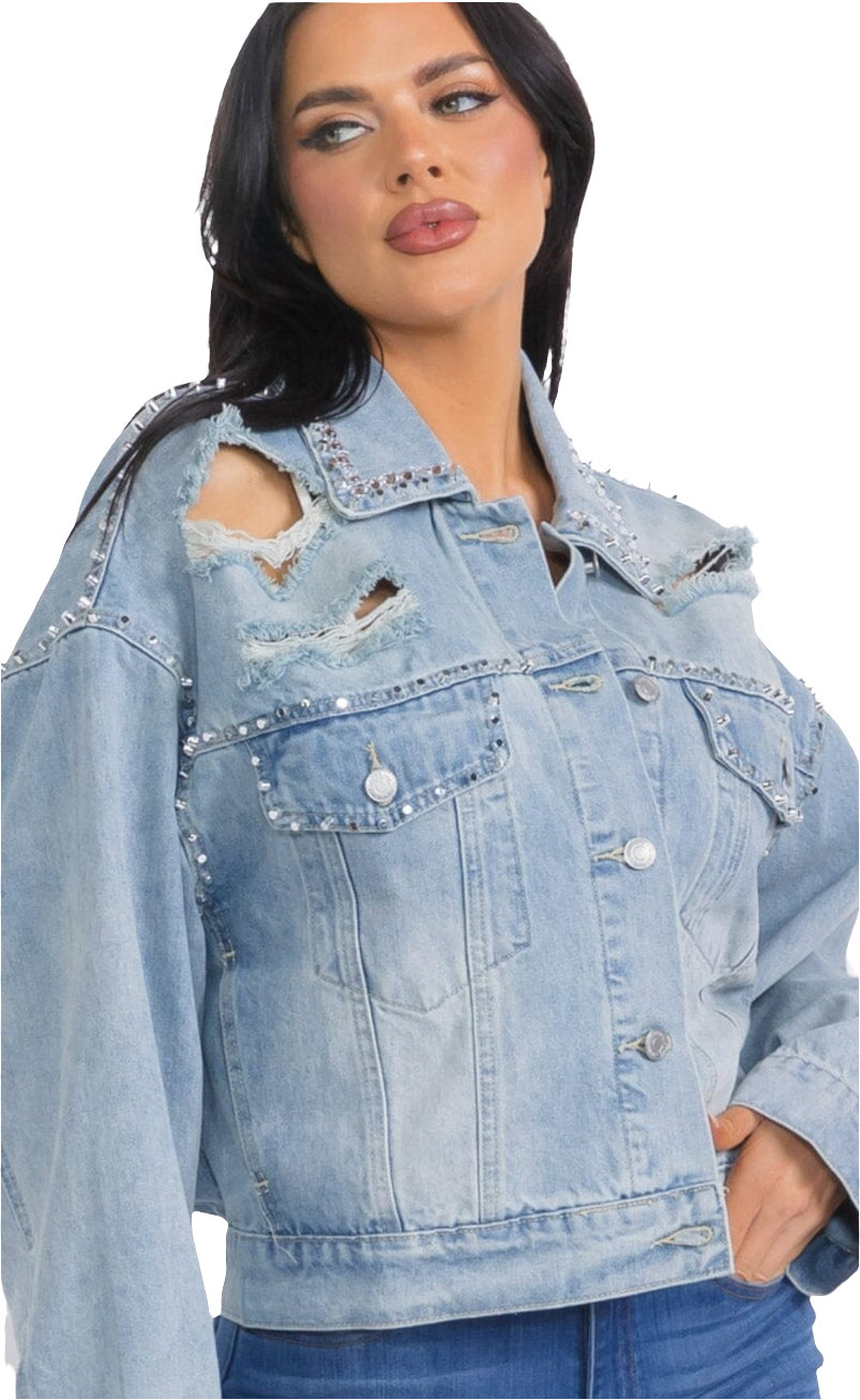 WOMEN'S DENIM DESIGN JEAN SHORT JACKET