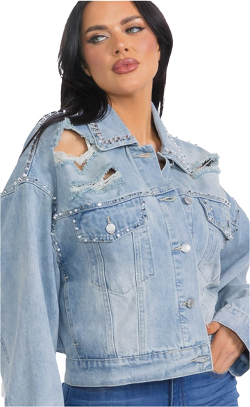 WOMEN'S DENIM DESIGN JEAN SHORT JACKET