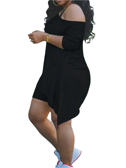 PLUS SIZE ONE SHOULDER SHORT SET