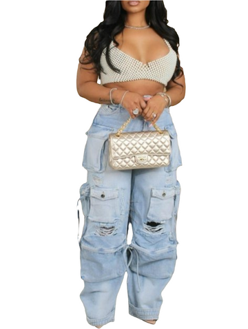 RIPPED POCKET BOYFRIEND JEANS