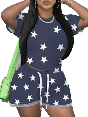 STAR PRINT SHORT SET