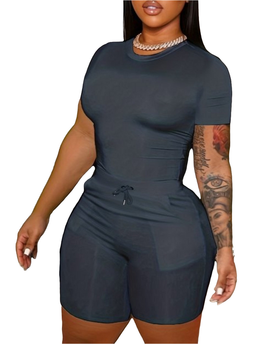BASIC ROUND NECK SHORT SET