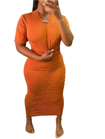 SHORT SLEEVE TWO-PIECE SKIRT SET