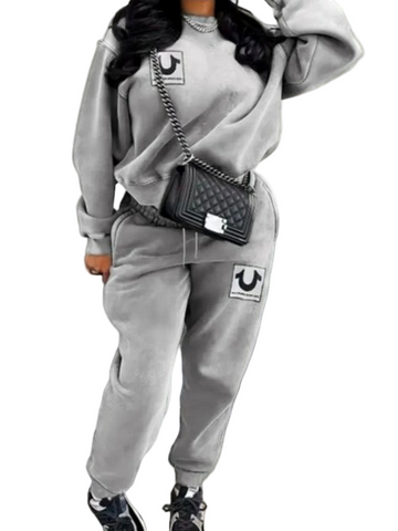 DROPPED SHOULDER LOOSE PANTS SWEATSUIT